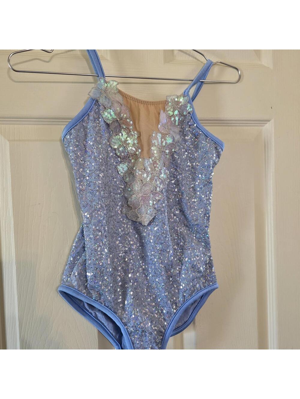 Sparkle Blue Girls' Dance Costume Leotard
